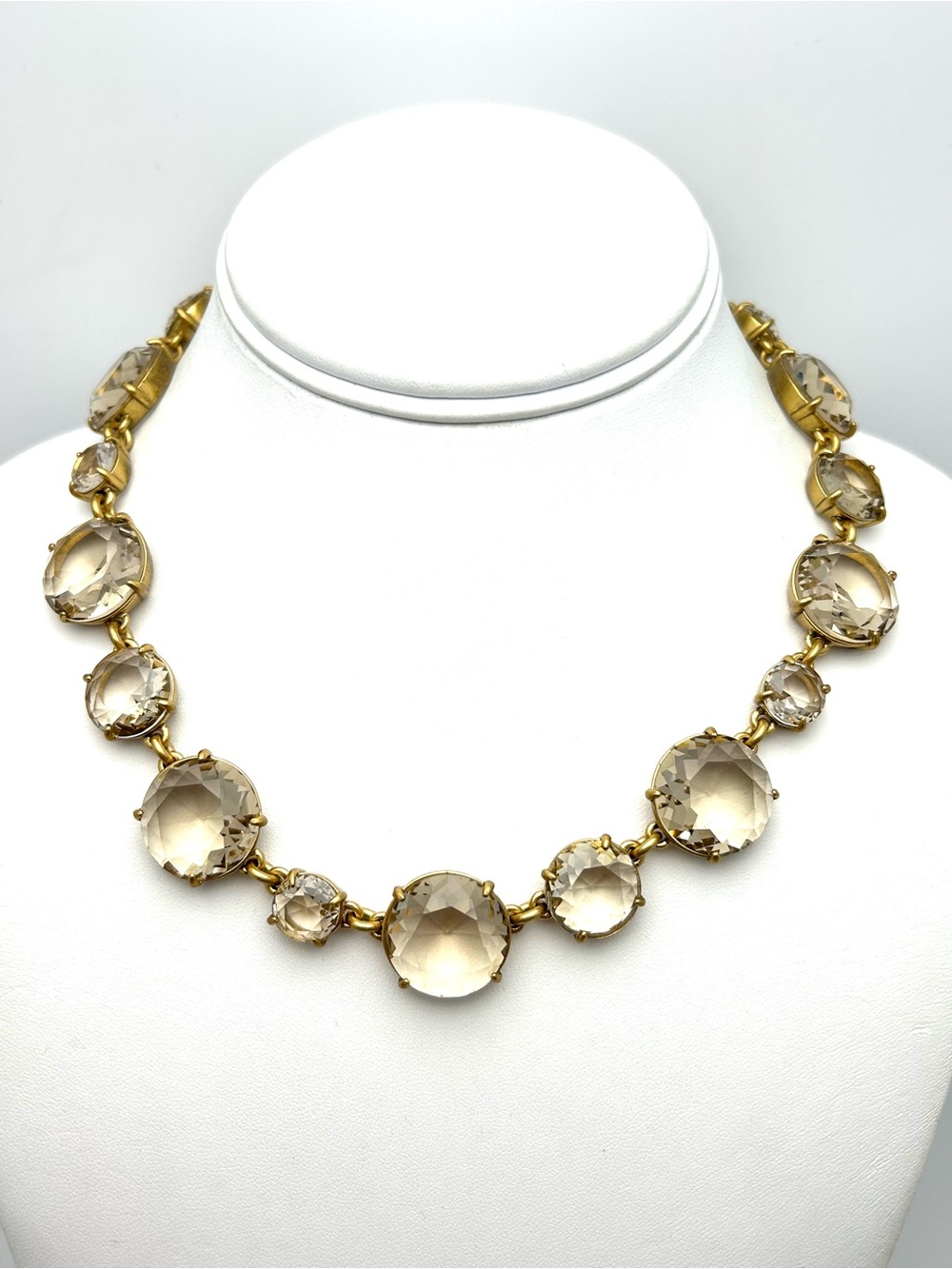 J. Crew Jeweled Light Gray Taupe Necklace